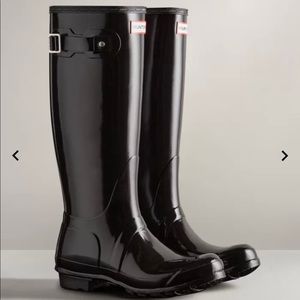 Black gloss Hunter Rain Boots